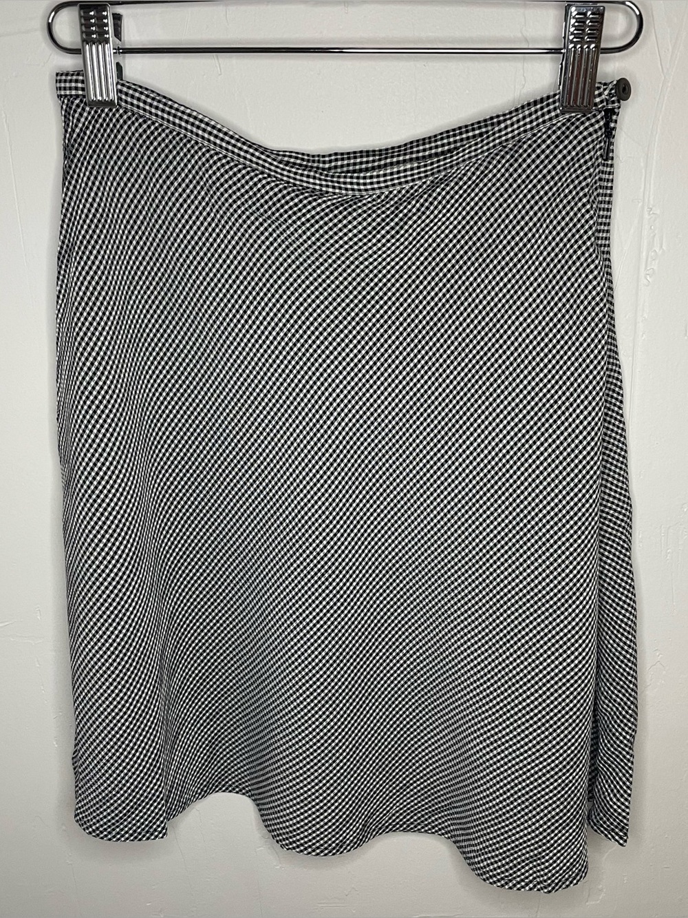 Esprit Vintage Y2K Style Gingham Black and White Checked A-Line Mini Skirt